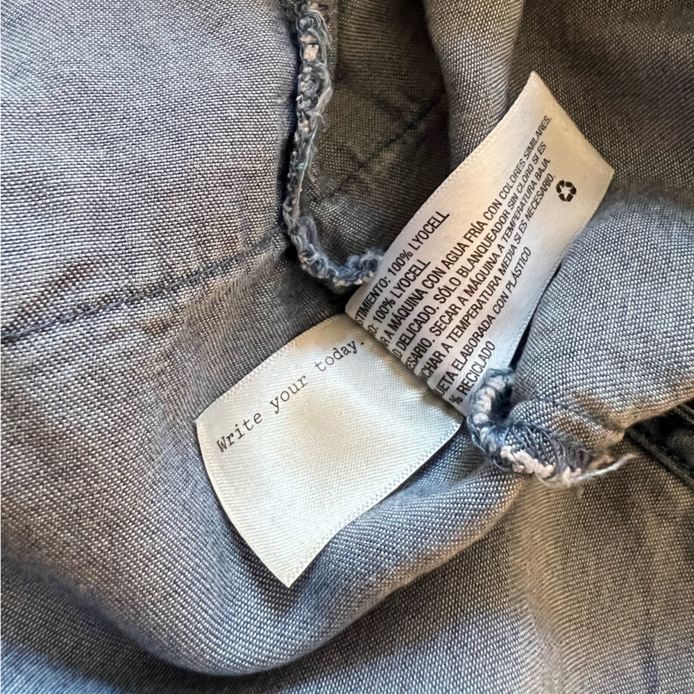 A New Day Oversized Button Down Denim Dress with Pockets - Picture 6 of 7